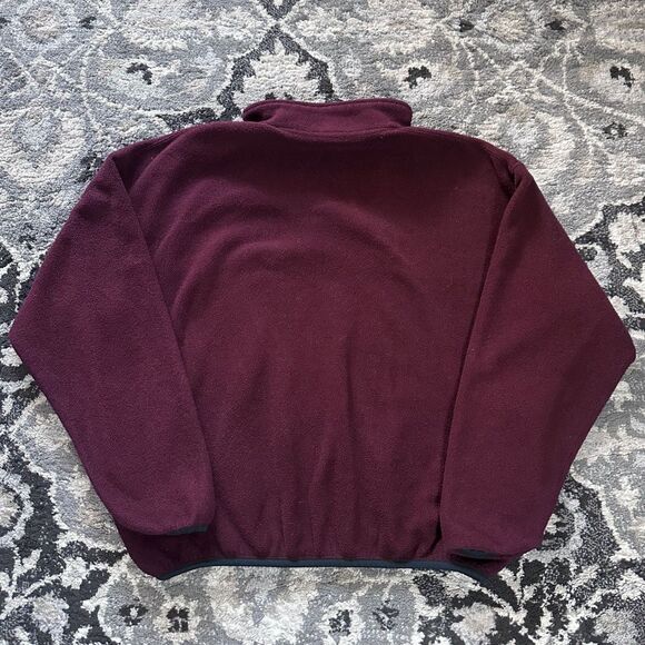 Vintage 90s Russel Athletic Fleece Pullover Fleece Polo Maroon Size Mens XL - Picture 3 of 7